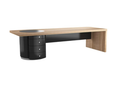 Mesa de trabajo moderna de lujo en madera marrón negra