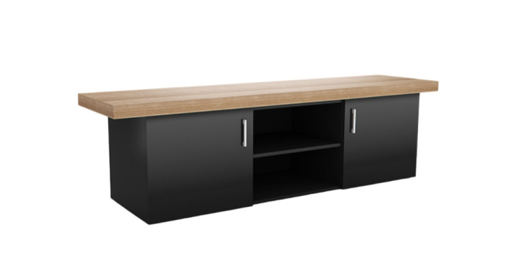 Moderna cómoda de TV muebles de oficina lujo madera negra marrón ambiente de trabajo