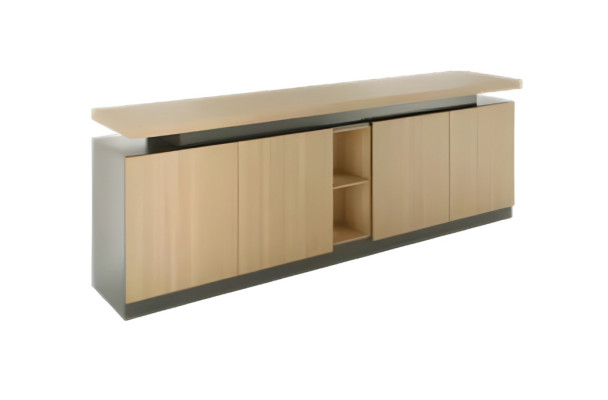 Armario de documentos elegante gris marrón muebles de oficina estantería de madera ambiente de trabajo