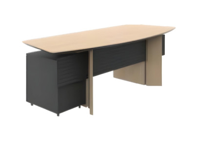 Mesa de oficina moderna negra mesa de escritura marrón muebles de madera ambiente de trabajo