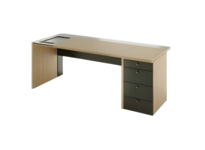 Escritorio de diseño negro-marrón muebles de oficina de lujo escritorio de madera