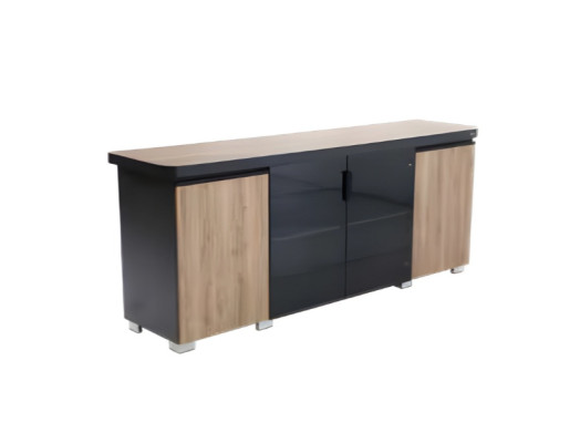 Armario elegante para documentos marrón gris mueble de oficina madera ambiente de trabajo