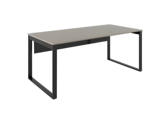 Mesa de trabajo moderna negra gris lujo ambiente laboral muebles de acero inoxidable