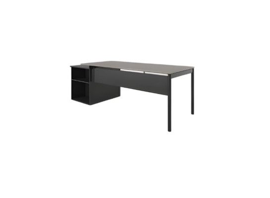 Escritorio elegante gris negro muebles de oficina de lujo estanterías estación de trabajo