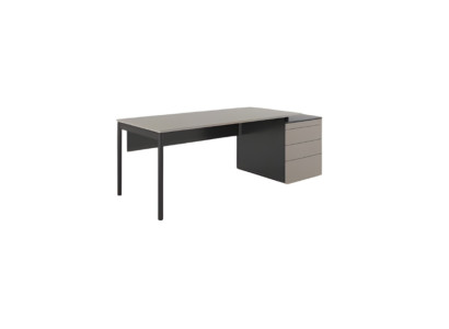 Mesa de oficina elegante gris negro muebles de oficina de lujo escritorio con cajones
