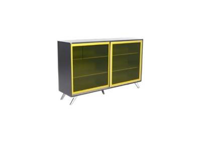 Armario elegante para documentos gris amarillo muebles de oficina de lujo madera armarios