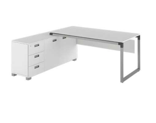 Escritorio angular moderno blanco muebles de oficina mesa de trabajo elegante