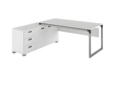 Escritorio angular moderno blanco muebles de oficina mesa de trabajo elegante