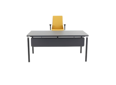 Mesa de oficina elegante gris, estación de trabajo lujosa, mesa de trabajo moderna