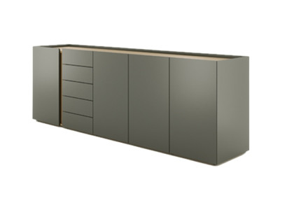 Elegante armario de documentos gris muebles de oficina a la moda armario de madera moderno