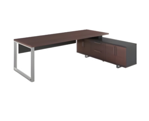 Escritorio de esquina de diseño marrón negro lujo lugar de trabajo moderno
