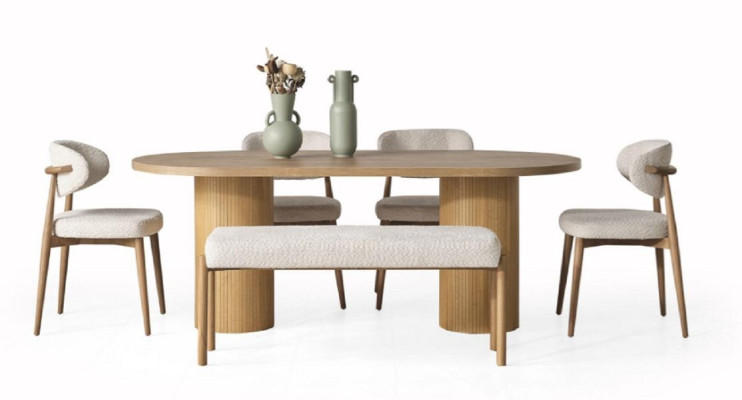 Mesa de comedor de lujo Mesa de comedor Mesa de madera Marrón Comedor Mesa de madera