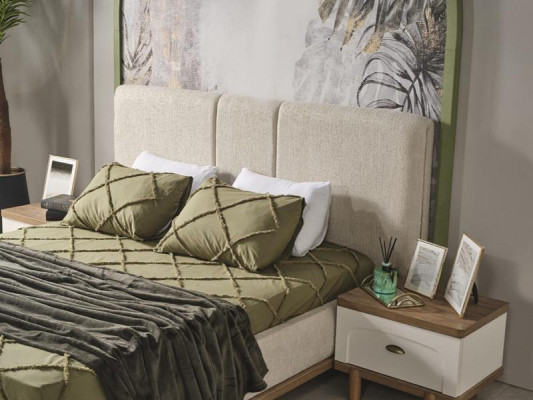 Conjunto completo para dormitorio con mesitas de noche, cama y armario de 4 piezas