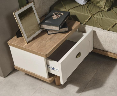Conjunto completo para dormitorio con mesitas de noche, cama y armario de 4 piezas