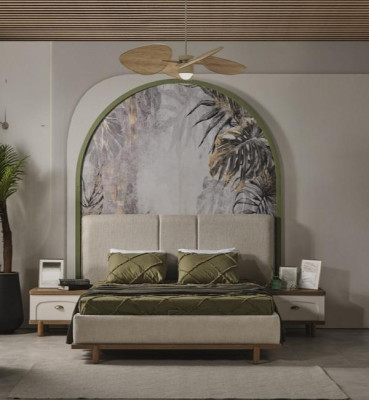 Conjunto de dormitorio de lujo diseño cama + 2x mesitas de noche de madera moderna completo