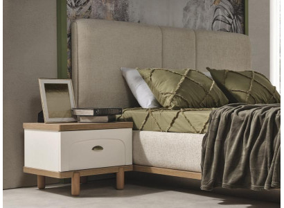 Conjunto de dormitorio de lujo diseño cama + 2x mesitas de noche de madera moderna completo