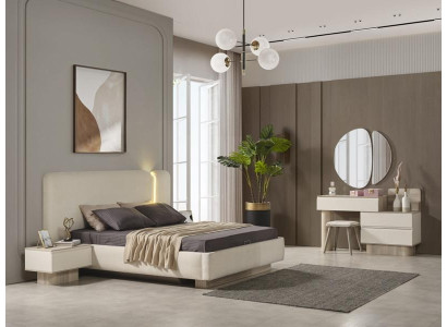 Juego de dormitorio 6 pz diseño de lujo cama 2x mesitas decoración moderna