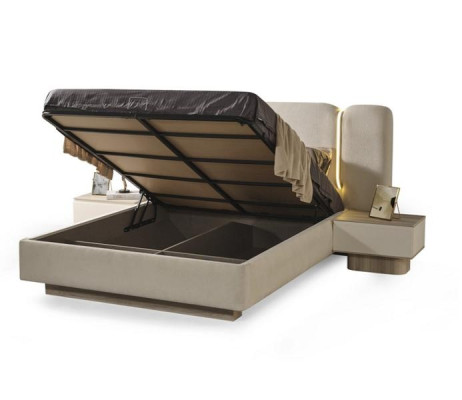 Juego completo para dormitorio con cama, mesitas de noche y armario de 5 piezas