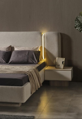 Juego completo para dormitorio con cama, mesitas de noche y armario de 5 piezas