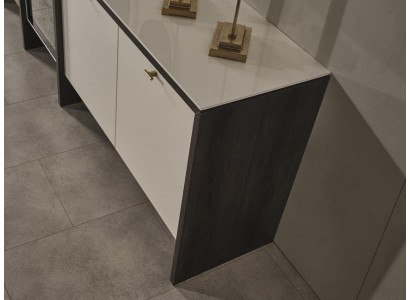 Cómoda con espejo Mesas modernas Aparador Comedor Mesitas Beige