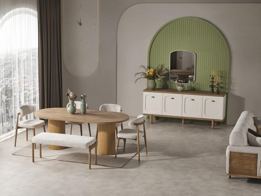 Moderno conjunto de mesa de comedor