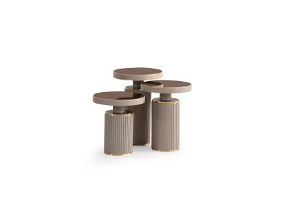 Juego de mesas 3x beige mesa de salón redonda mesa moderna de lujo nueva