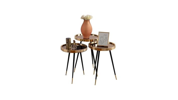 Mesa de diseño de lujo en acero inoxidable para la sala de estar