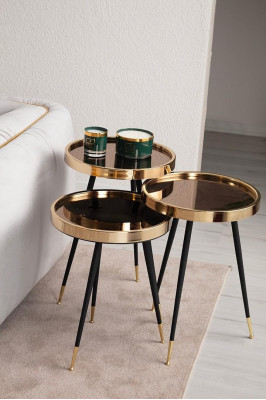 Mesa de diseño de lujo en acero inoxidable para la sala de estar