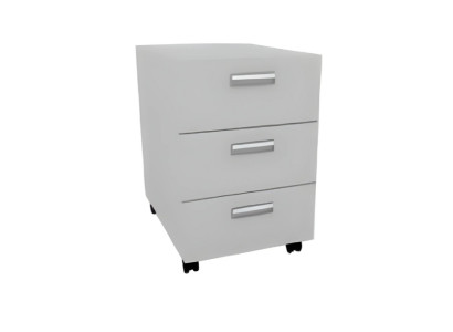 Cómoda blanca elegante con cajones sobre ruedas muebles de madera