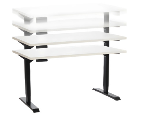 Escritorio elegante blanco y negro ajustable en altura