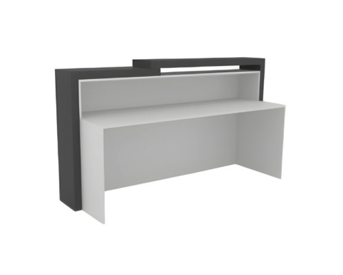 Recepción elegante blanca y gris muebles para oficina ambiente de trabajo