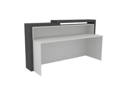 Recepción elegante blanca y gris muebles para oficina ambiente de trabajo