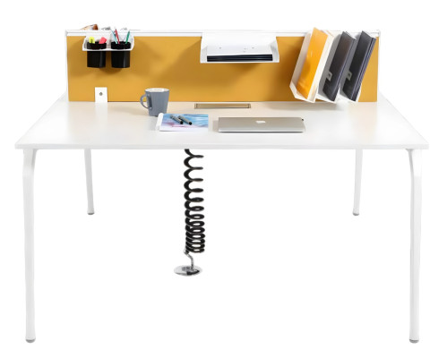 Elegante panel divisor de mesa separador de escritorio pared textil amarilla