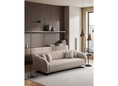 Sofá de 3 plazas en tela gris diseño moderno nuevo