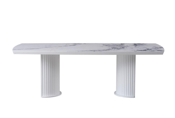 Mesa de comedor de lujo de madera y mármol, nueva y moderna