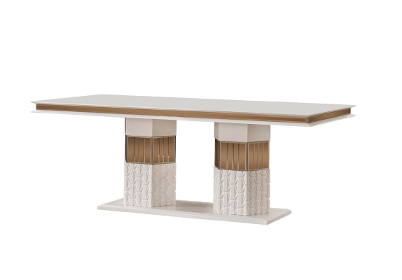 Mesa de comedor de madera Mesas Diseño Oro Lujo Muebles de comedor