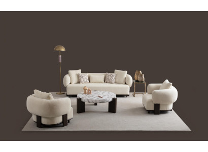 Sofá 2x Set 3 plazas sillón Blanco Diseño Moderno Set Sofá