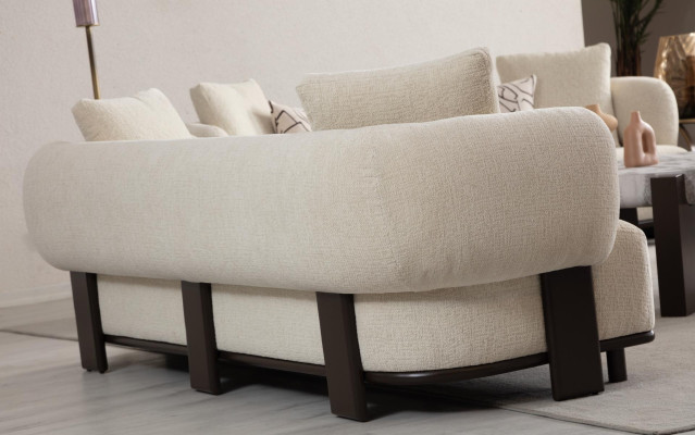 Sofá 2x Set 3 plazas sillón Blanco Diseño Moderno Set Sofá