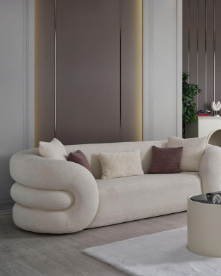 Sofá de 3 plazas paisaje habitacional sofá sillón set tapizado tejido piel moderno