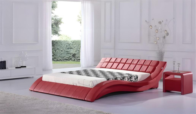 Cama de diseño rojo de lujo cama doble cama de hotel 180x200