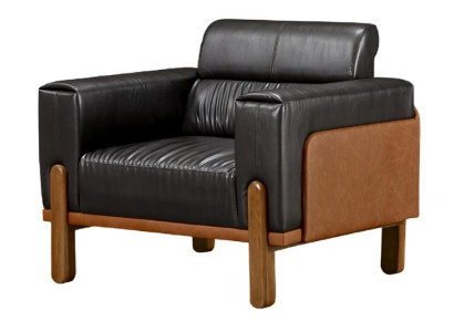 Sillón de diseño negro para un asiento, sofás tapizados, tejido moderno de relajación JV muebles