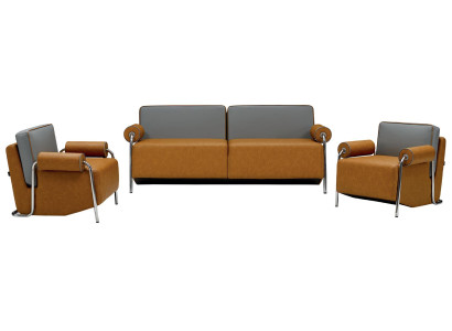 Juego de sofás de salón 2+1+1 asientos diseño lujo piel moderna elegancia