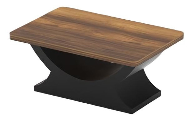 Juego de oficina credenza mesa auxiliar mesa aparador madera marrón negro 4 piezas