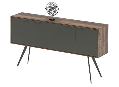 Aparador rectangular para oficina y sala de estar de madera gris marrón