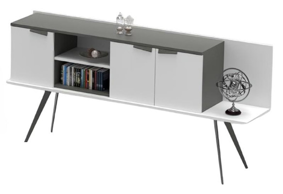 Conjunto de oficina blanco mesa móvil mesa de madera