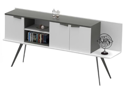 Conjunto de oficina blanco mesa móvil mesa de madera