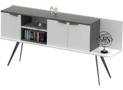 Conjunto de oficina blanco mesa móvil mesa de madera