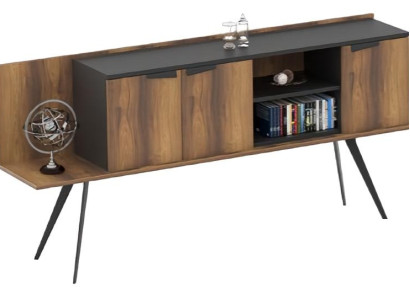 Conjunto de oficina marrón mesa mesa auxiliar mesa de madera