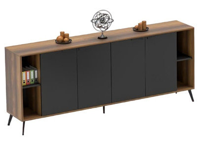 Comò Sideboard mueble para oficina armario marrón negro