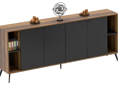 Comò Sideboard mueble para oficina armario marrón negro